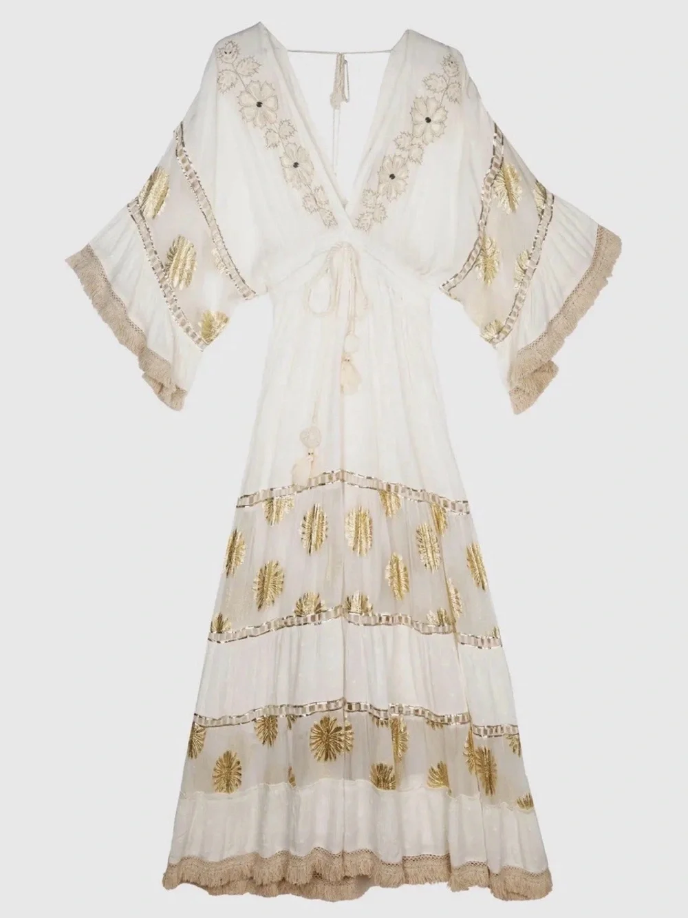 Piti Cuiti Manila Blanco Long Dress BNWT - Size L - Picture 4 of 5